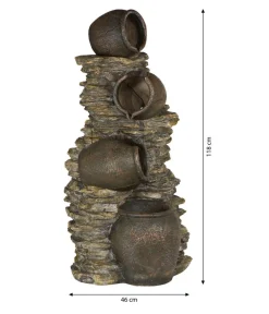 Dehner Gartenbrunnen - Polyresin-Gartenbrunnen Krüge, solarfähig, ca. H118 cm