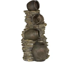 Dehner Gartenbrunnen - Polyresin-Gartenbrunnen Krüge, solarfähig, ca. H118 cm