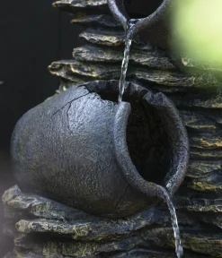 Dehner Gartenbrunnen - Polyresin-Gartenbrunnen Krüge, solarfähig, ca. H118 cm