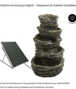 Dehner Gartenbrunnen - Polyresin-Gartenbrunnen Roccia, solarfähig, ca.H99 cm