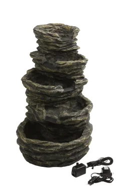 Dehner Gartenbrunnen - Polyresin-Gartenbrunnen Roccia, solarfähig, ca.H99 cm