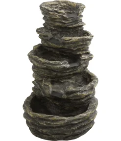 Dehner Gartenbrunnen - Polyresin-Gartenbrunnen Roccia, solarfähig, ca.H99 cm