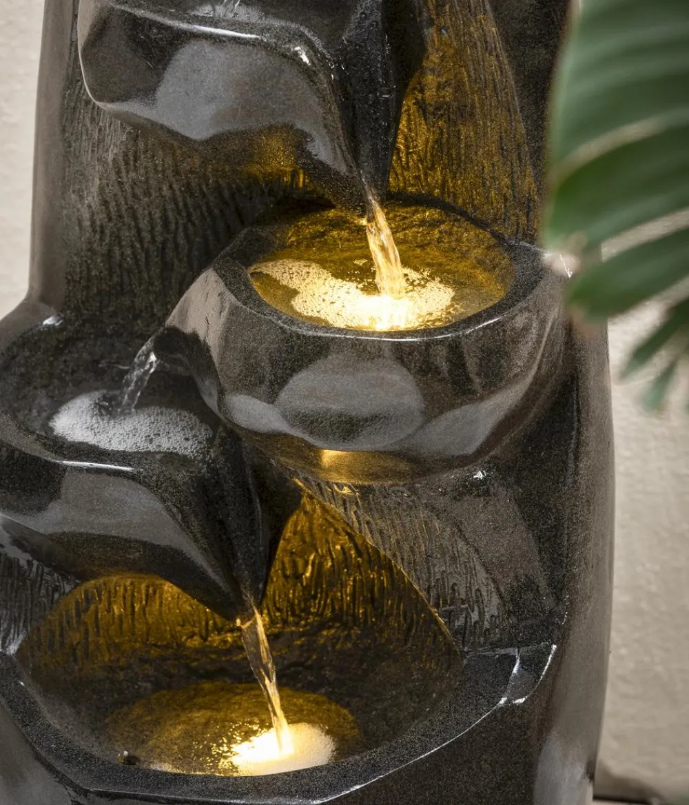 Dehner Gartenbrunnen - Polyresin-Gartenbrunnen Cala, solarfähig, ca. H91 cm Warmweiß