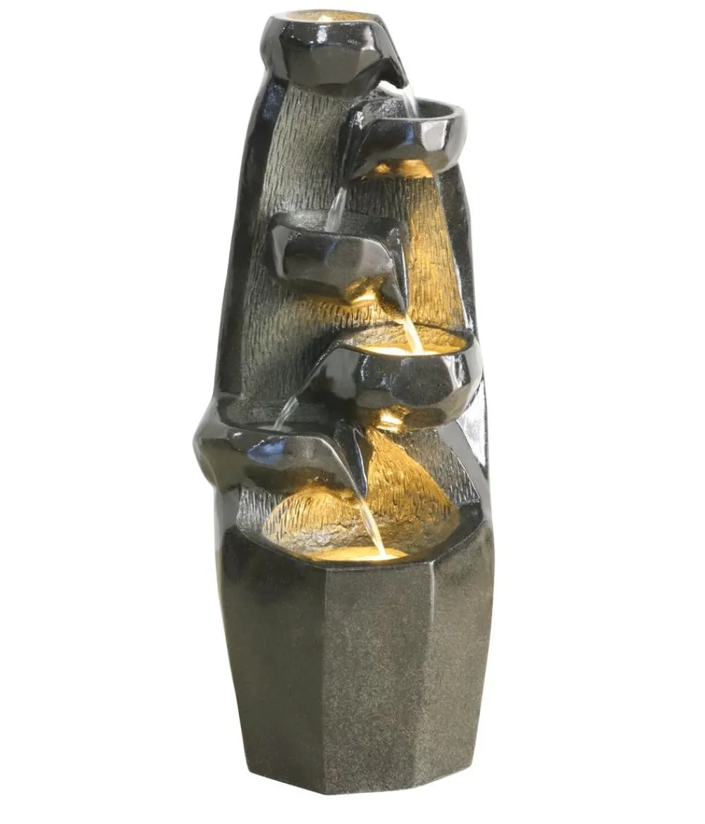 Dehner Gartenbrunnen - Polyresin-Gartenbrunnen Cala, solarfähig, ca. H91 cm Warmweiß