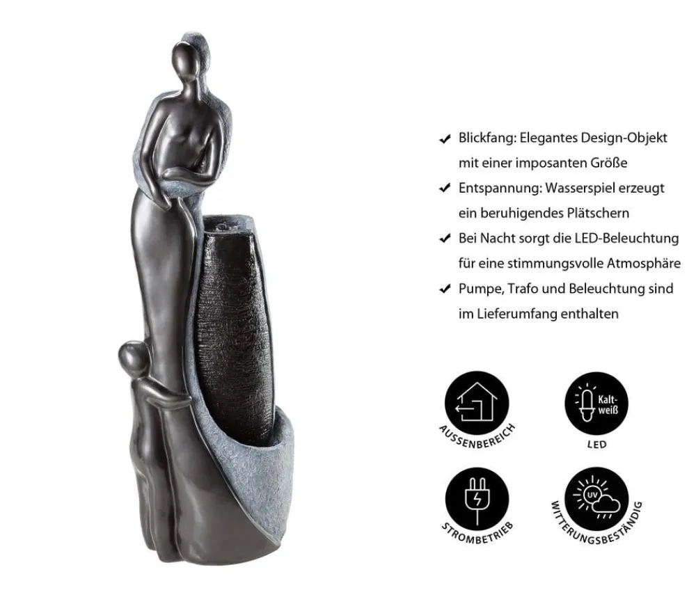 Dehner Gartenbrunnen > Polyresin-Gartenbrunnen Family, solarfähig, ca. H120 cm