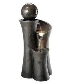 Dehner Gartenbrunnen - Polyresin-Gartenbrunnen Acapulco, solarfähig, ca. H100 cm