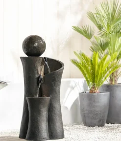 Dehner Gartenbrunnen - Polyresin-Gartenbrunnen Acapulco, solarfähig, ca. H100 cm