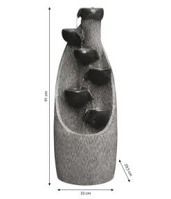 Dehner Gartenbrunnen - Polyresin-Gartenbrunnen Scale, ca. H91 cm Kaltweiß