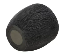 Dehner Polyresin-Pflanzvase Tokio in Riffeloptik, rund, grau Dunkelgrau Clearance
