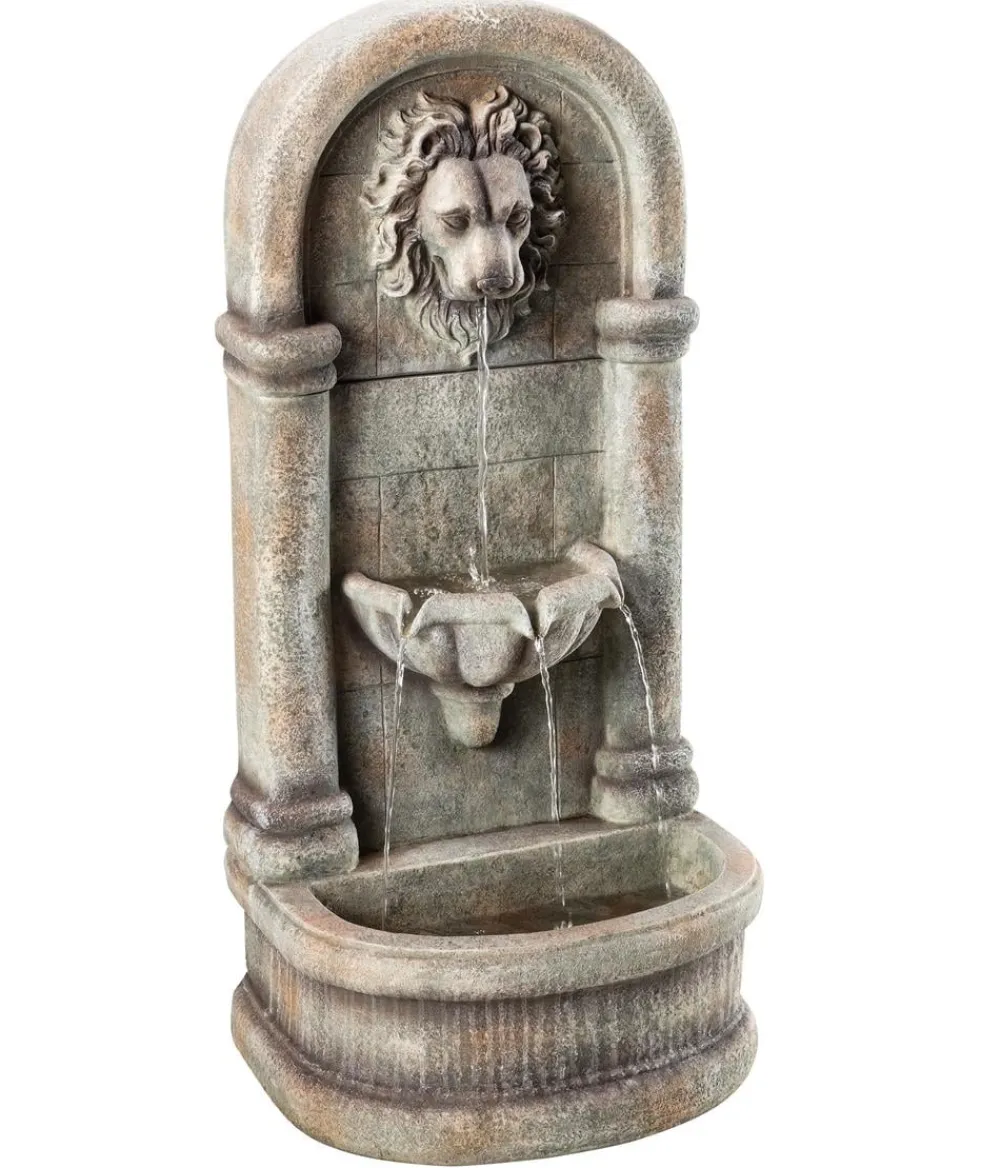 Dehner Polyresin-Wandbrunnen Faro, solarfähig, ca. H103,5 cm Hot