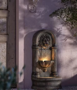 Dehner Polyresin-Wandbrunnen Faro, solarfähig, ca. H103,5 cm Hot