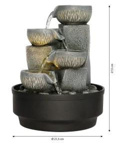 Dehner Zimmerbrunnen > Polyresin-Zimmerbrunnen Nalani mit LED-Beleuchtung, ca. H27,5 cm