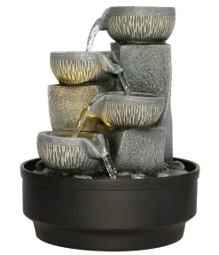 Dehner Zimmerbrunnen > Polyresin-Zimmerbrunnen Nalani mit LED-Beleuchtung, ca. H27,5 cm