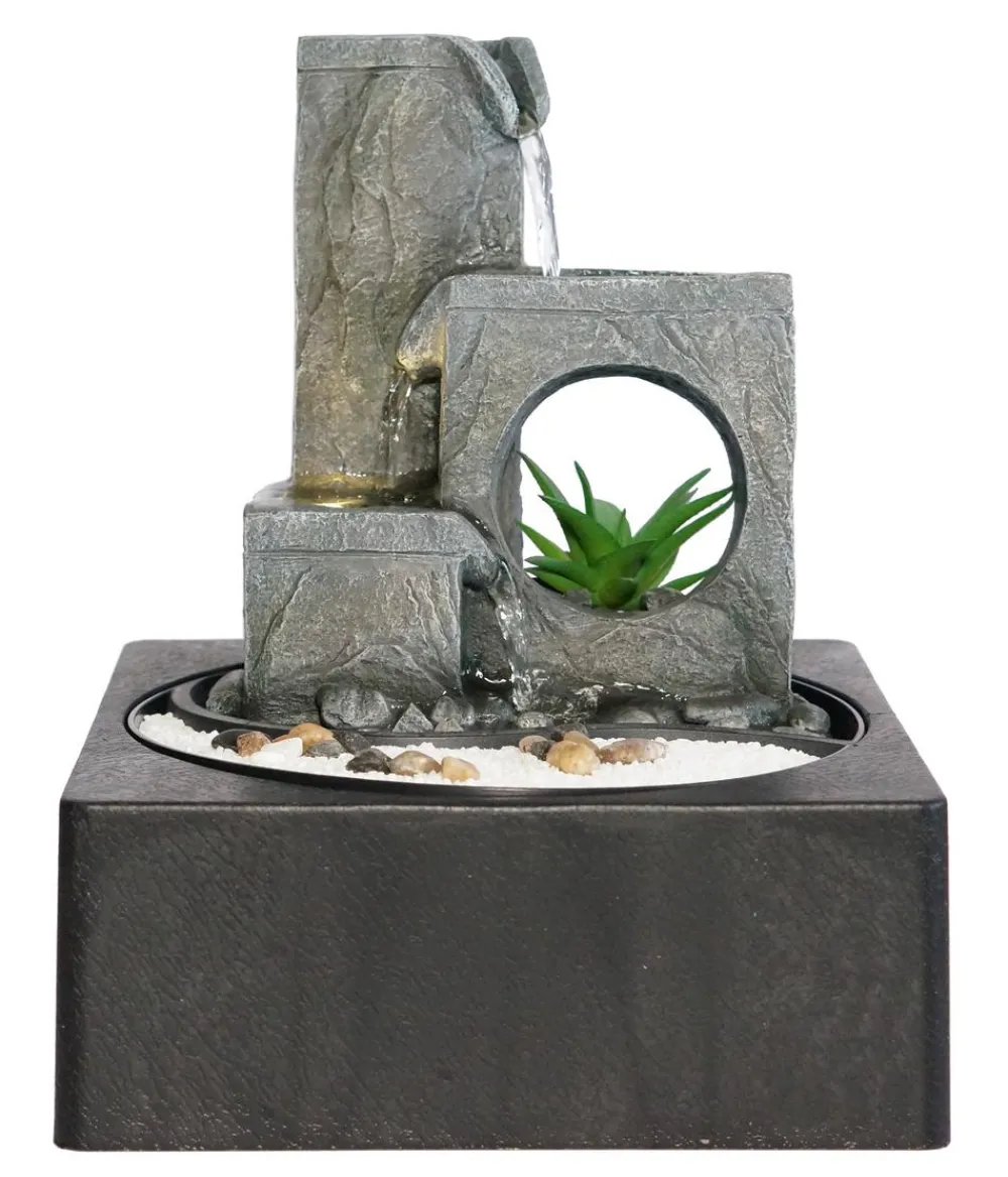 Dehner Polyresin-Zimmerbrunnen Mana mit LED-Beleuchtung, ca. H27 cm Discount