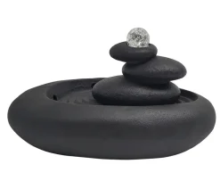 Dehner Zimmerbrunnen - Polyresin-Zimmerbrunnen Kana mit LED-Beleuchtung, ca. H18 cm