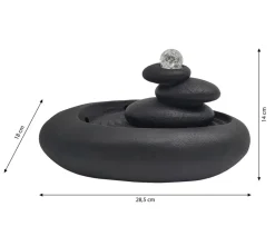 Dehner Zimmerbrunnen - Polyresin-Zimmerbrunnen Kana mit LED-Beleuchtung, ca. H18 cm