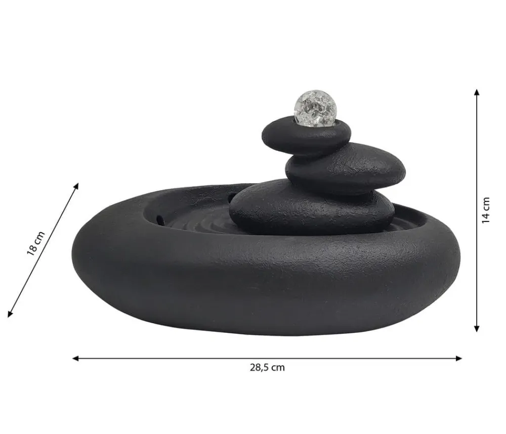 Dehner Zimmerbrunnen - Polyresin-Zimmerbrunnen Kana mit LED-Beleuchtung, ca. H18 cm