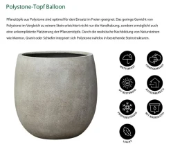 Dehner Polystone-Topf Balloon Grau Sale