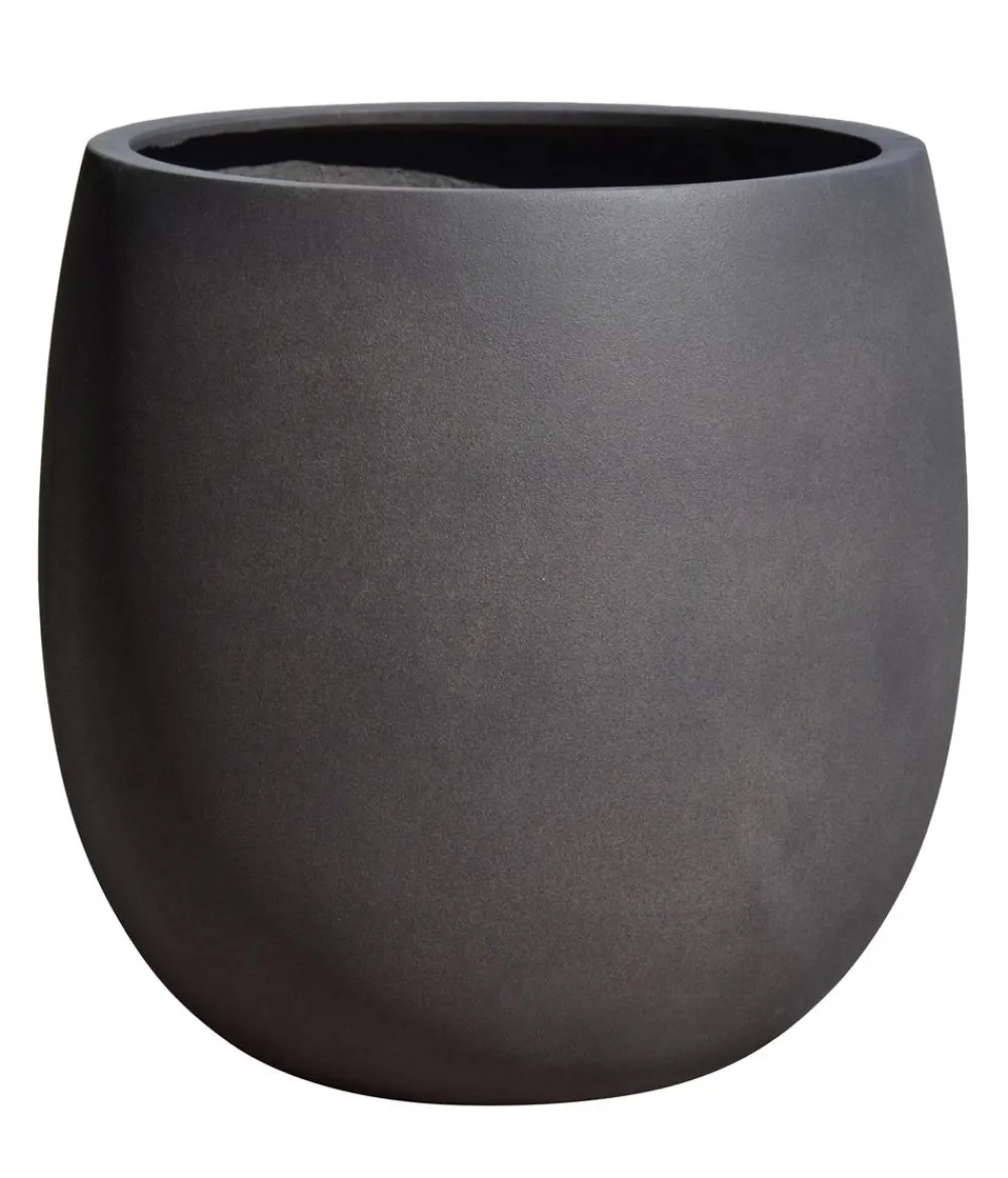 Dehner Blumentöpfe & Übertöpfe - Polystone-Topf Balloon Dunkelbraun