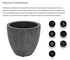 Dehner Blumentöpfe & Übertöpfe > Polystone-Topf Brisbane in Riffeloptik, rund