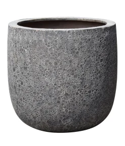 Dehner Polystone-Topf Lava, rund, Schwarz New