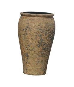 Dehner Polystone-Vase Atlantis, rund Braun Clearance
