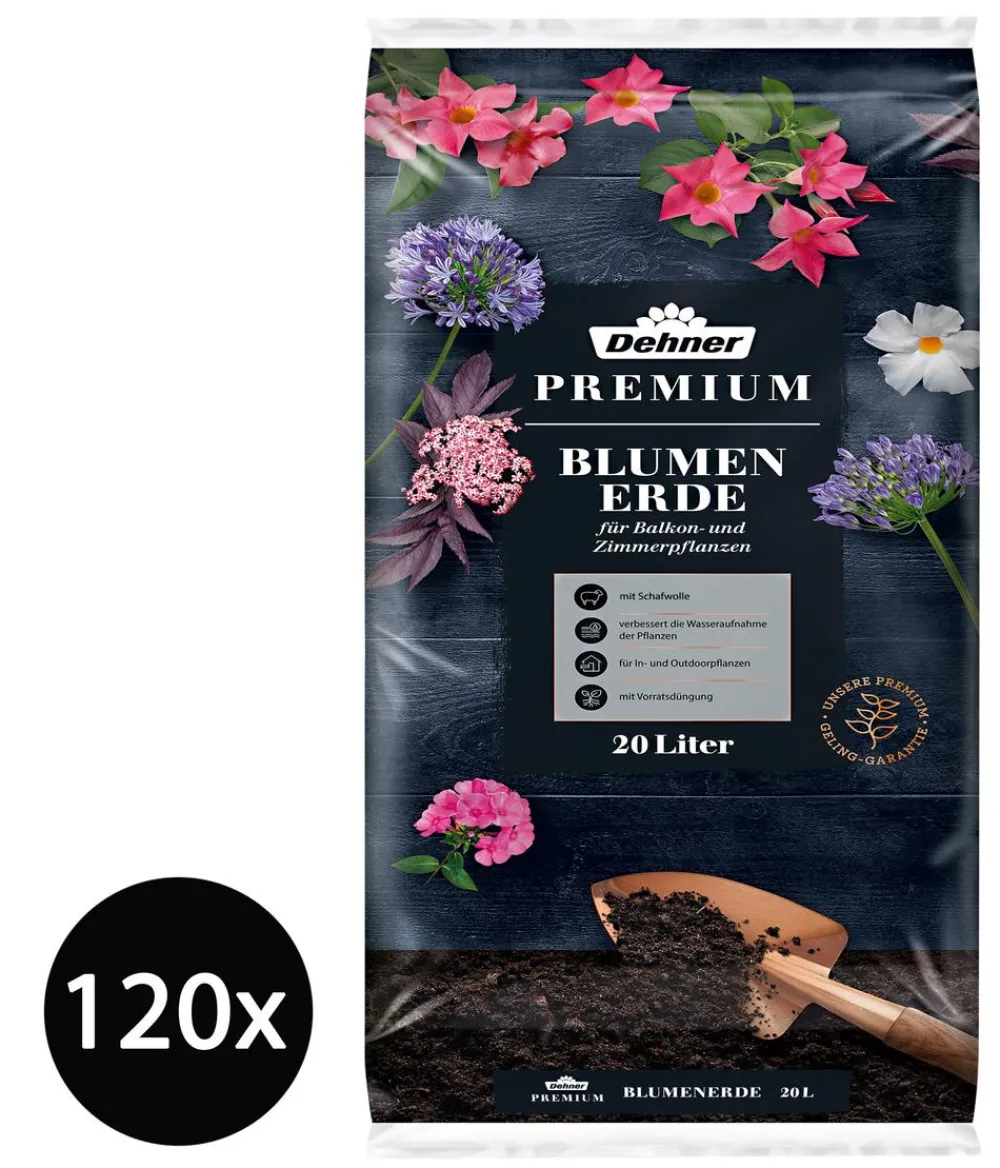Dehner Premium Blumenerde - Blumenerde, 120 x 20 Liter
