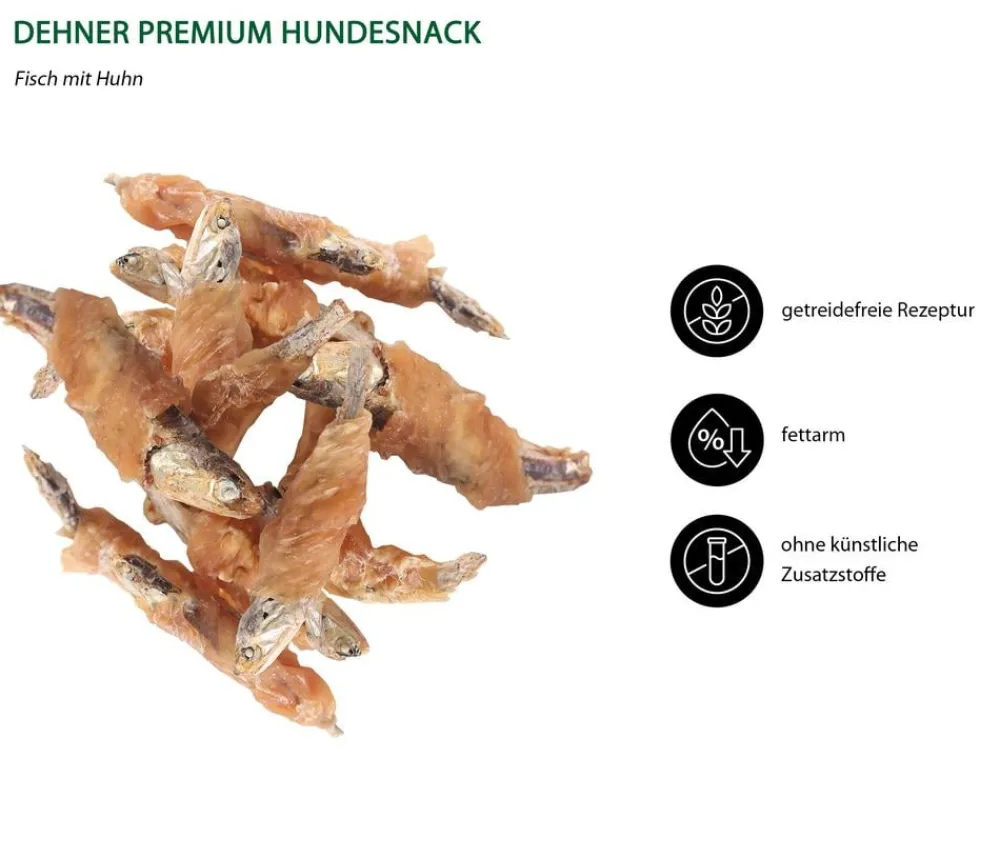Dehner Premium Hundesnack Fisch mit Huhn, 170 g Discount