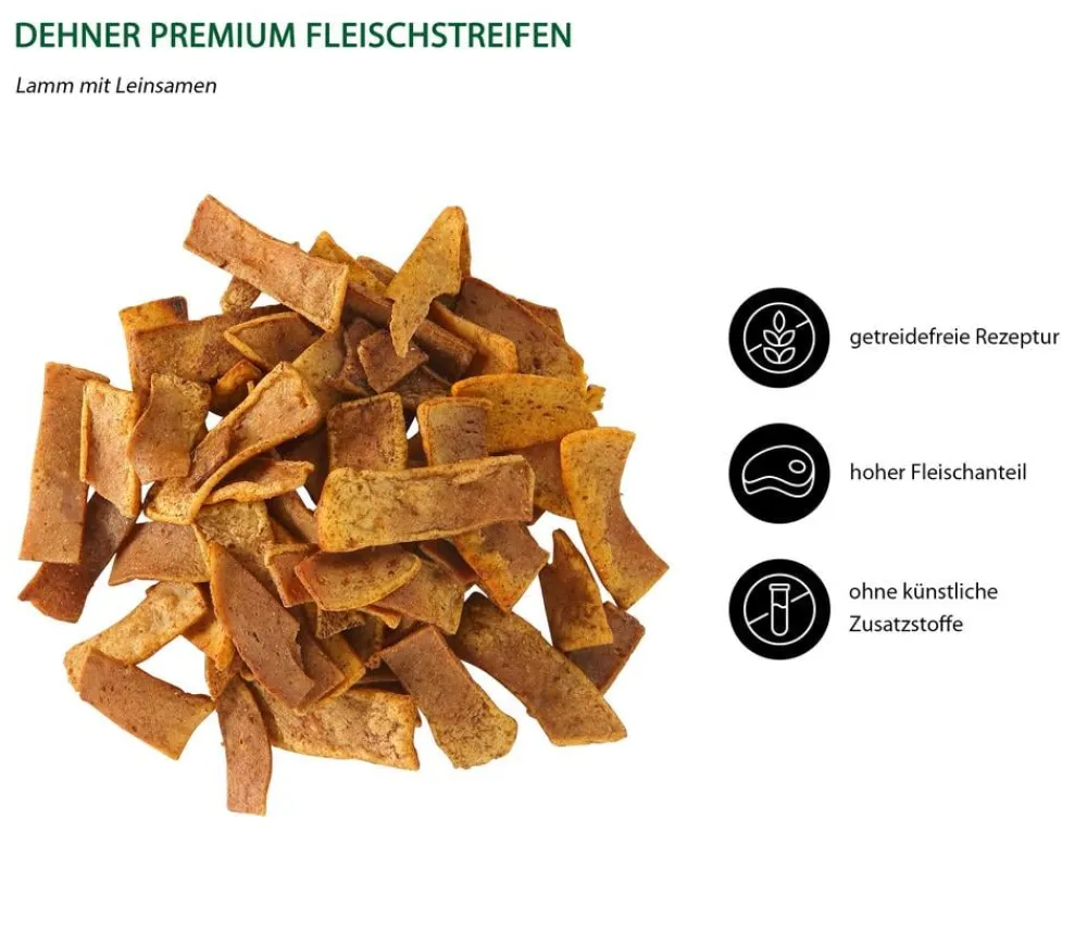 Dehner Premium Hundeleckerlies > Hundesnack Fleischstreifen, Lamm, 50 g