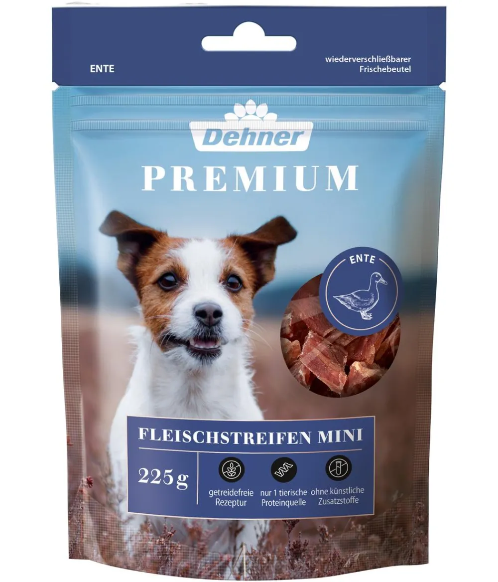 Dehner Premium Hundeleckerlies - Hundesnack Fleischstreifen Mini