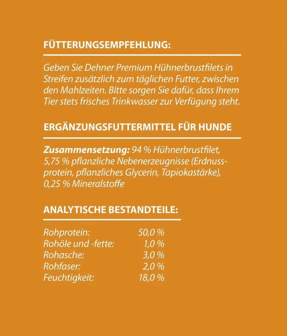 Dehner Premium Hundeleckerlies > Hundesnack Hühnerbrustfilet in Streifen