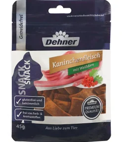 Dehner Premium Katzenleckerlies & Getränke - Katzensnack Kaninchenfleisch mit Weißdorn, 45 g