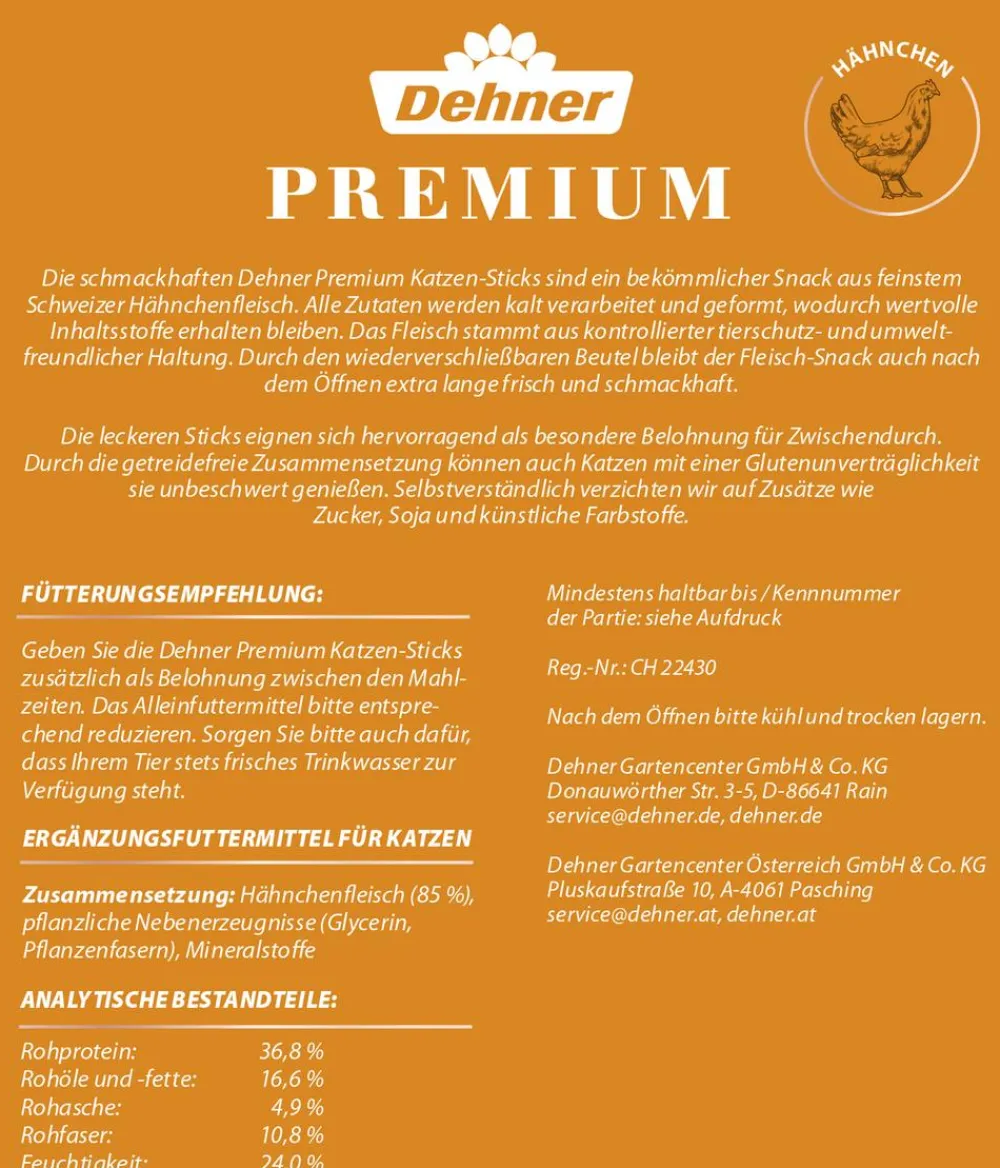Dehner Premium Katzenleckerlies & Getränke > Katzensnack Sticks, 50 g
