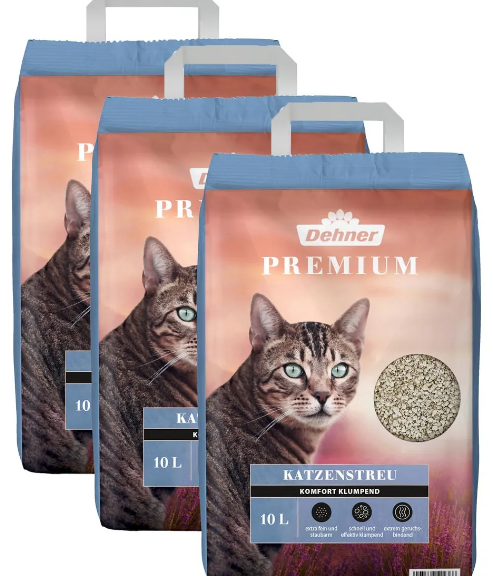 Dehner Premium Katzenstreu Komfort Klumpend, 3 x 10 l Online
