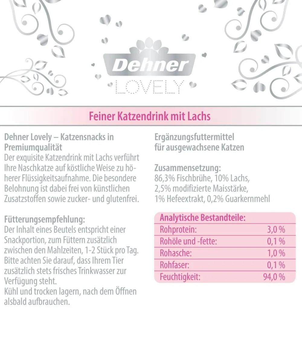Dehner Premium Lovely Katzensnack Drink Für Prinzessinnen, 48 x 40 g Hot