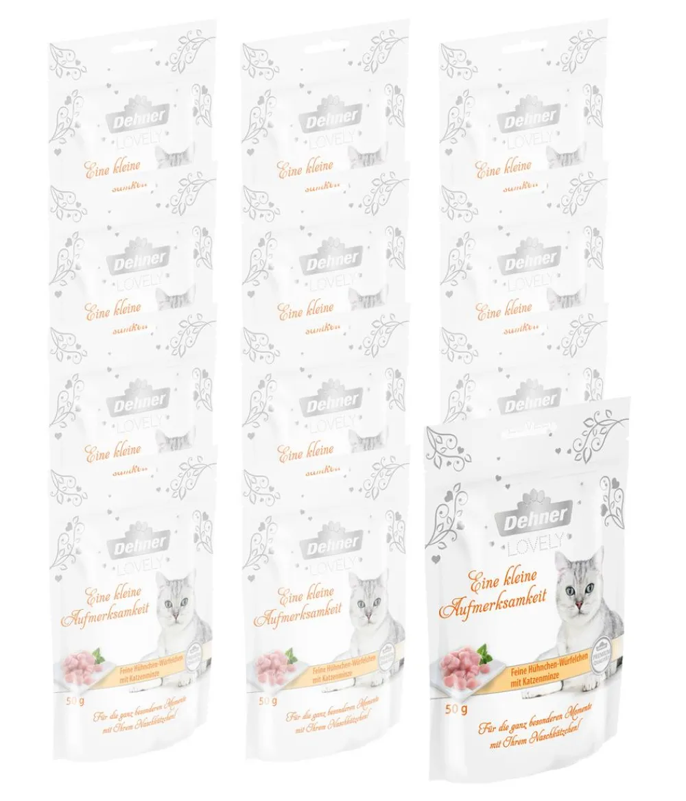 Dehner Premium Lovely Katzenleckerlies & Getränke > Katzensnack Eine kleine Aufmerksamkeit, 12 x 50 g
