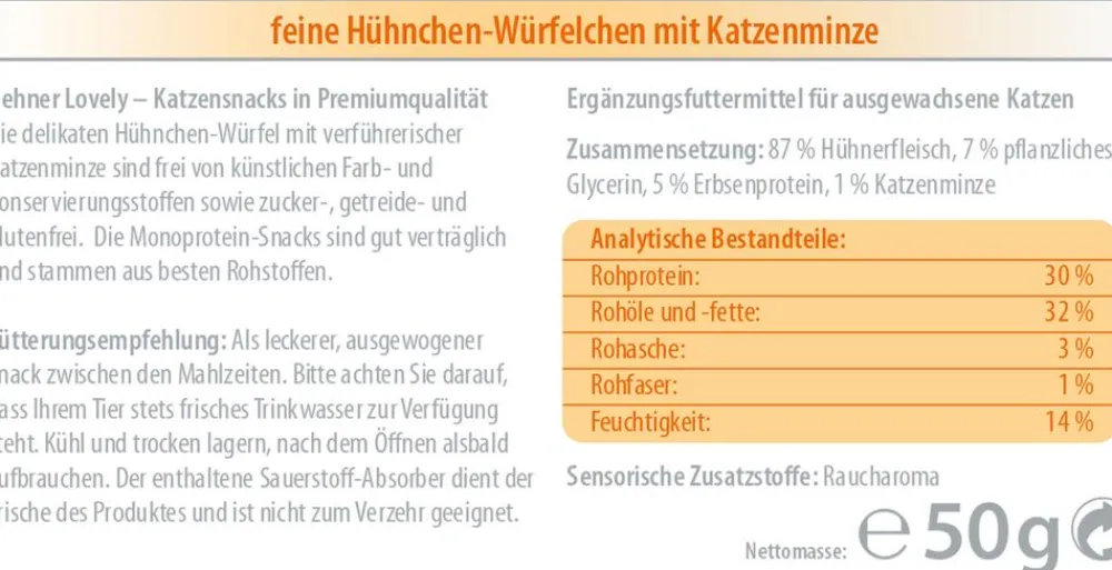 Dehner Premium Lovely Katzenleckerlies & Getränke > Katzensnack Eine kleine Aufmerksamkeit, 12 x 50 g