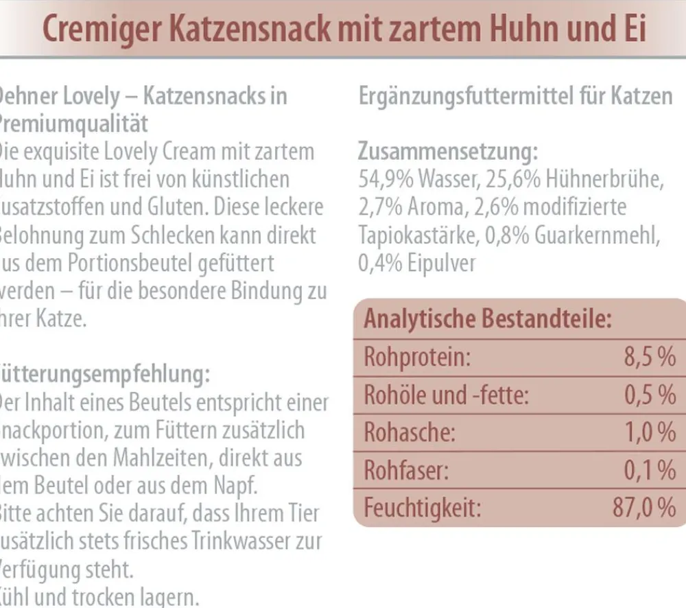 Dehner Premium Lovely Katzensnack Cream Mein Feinschmecker, 12 x 6 x 14 g Best