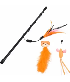 Dehner Premium Lovely Katzenspielzeug - Katzenspielzeug Set Lama Karl + Spielangeln Angelspaß