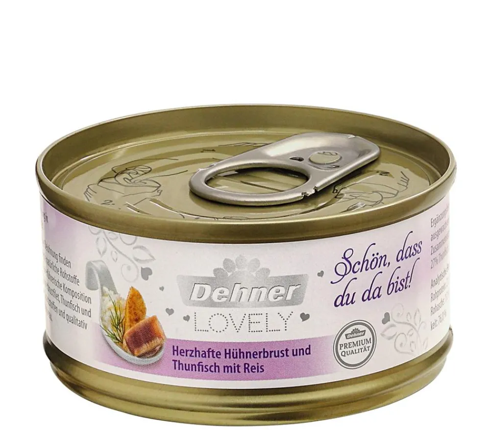 Dehner Premium Lovely Nassfutter Katze - Nassfutter für Katzen Schön, dass du da bist!, 24 x 70 g