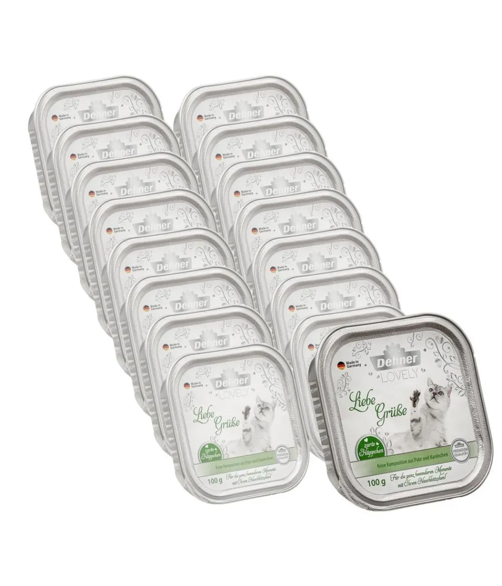 Dehner Premium Lovely Nassfutter Katze > Nassfutter für Katzen Liebe Grüße, 16 x 100 g