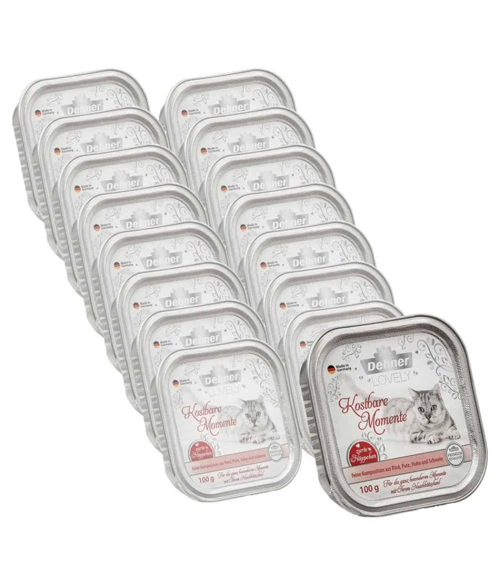 Dehner Premium Lovely Nassfutter für Katzen Kostbare Momente, 16 x 100 g Hot