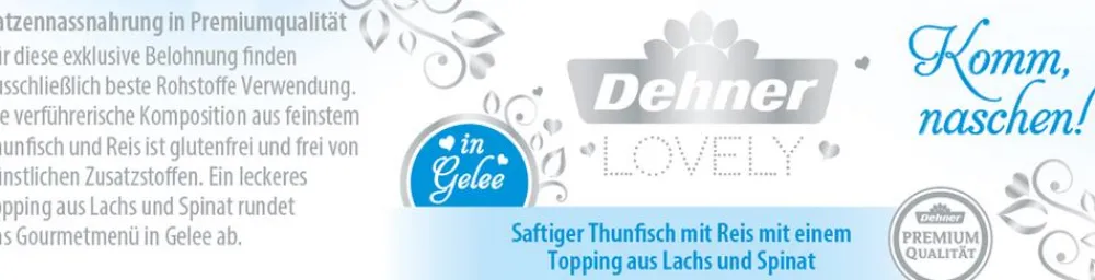 Dehner Premium Lovely Nassfutter Katze > Nassfutter für Katzen in Gelee Komm naschen!, 24 x 85 g