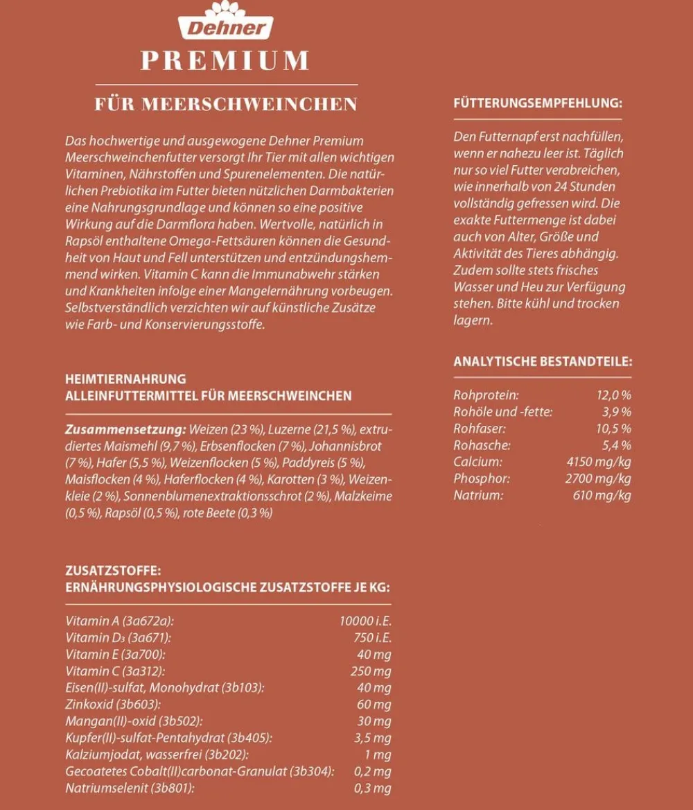 Dehner Premium Kleintierfutter > Meerschweinchenfutter