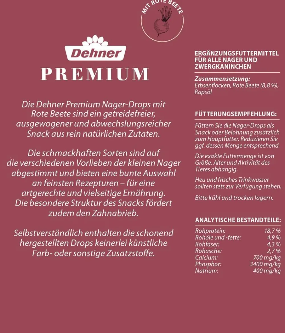 Dehner Premium Nagersnacks > Nager-Drops, 3 x 140 g