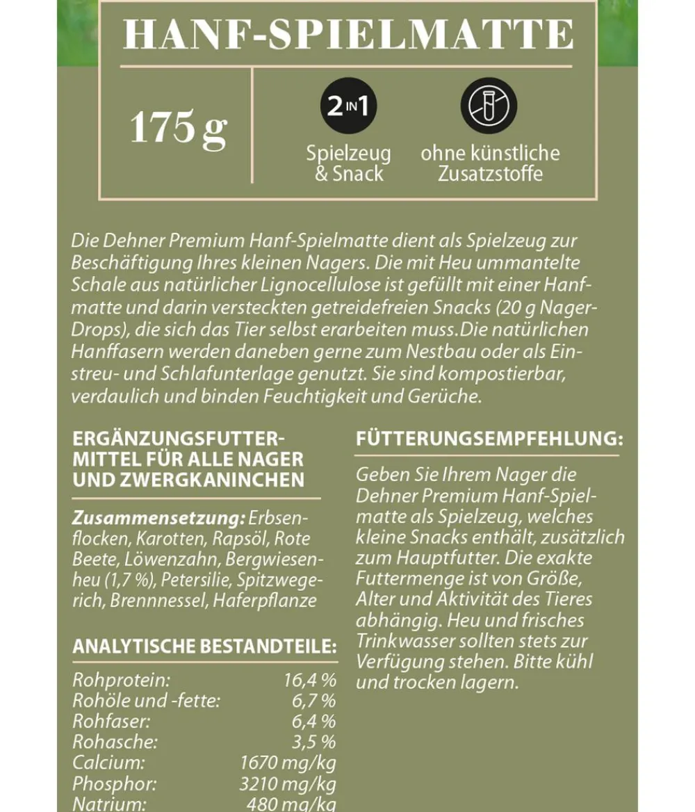 Dehner Premium Nager-Hanf-Spielmatte, 175 g Best