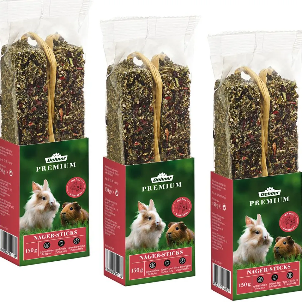 Dehner Premium Nagersnacks - Nager-Sticks getreidefrei, 3 x 150 g