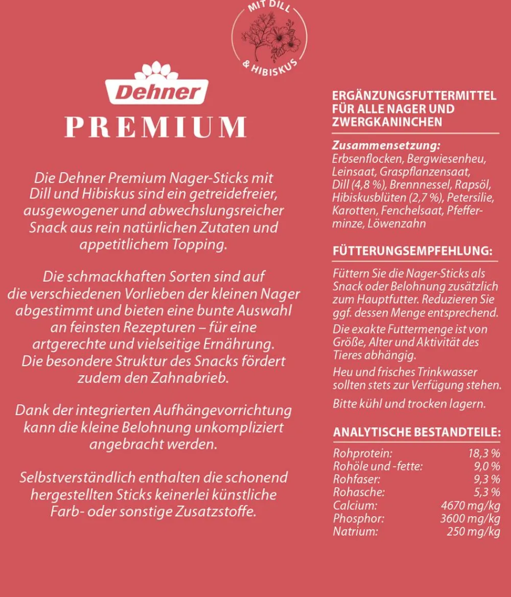 Dehner Premium Nagersnacks - Nager-Sticks getreidefrei, 3 x 150 g