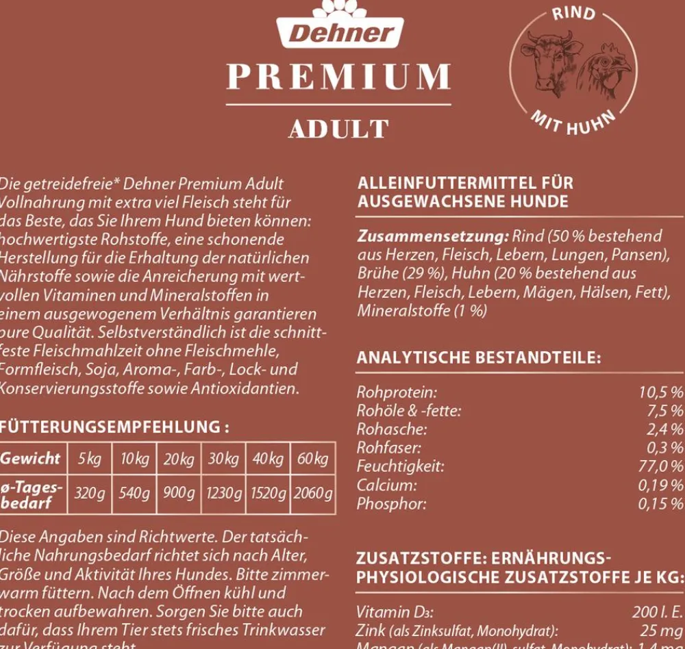 Dehner Premium Nassfutter Hund > Nassfutter für Hunde Adult