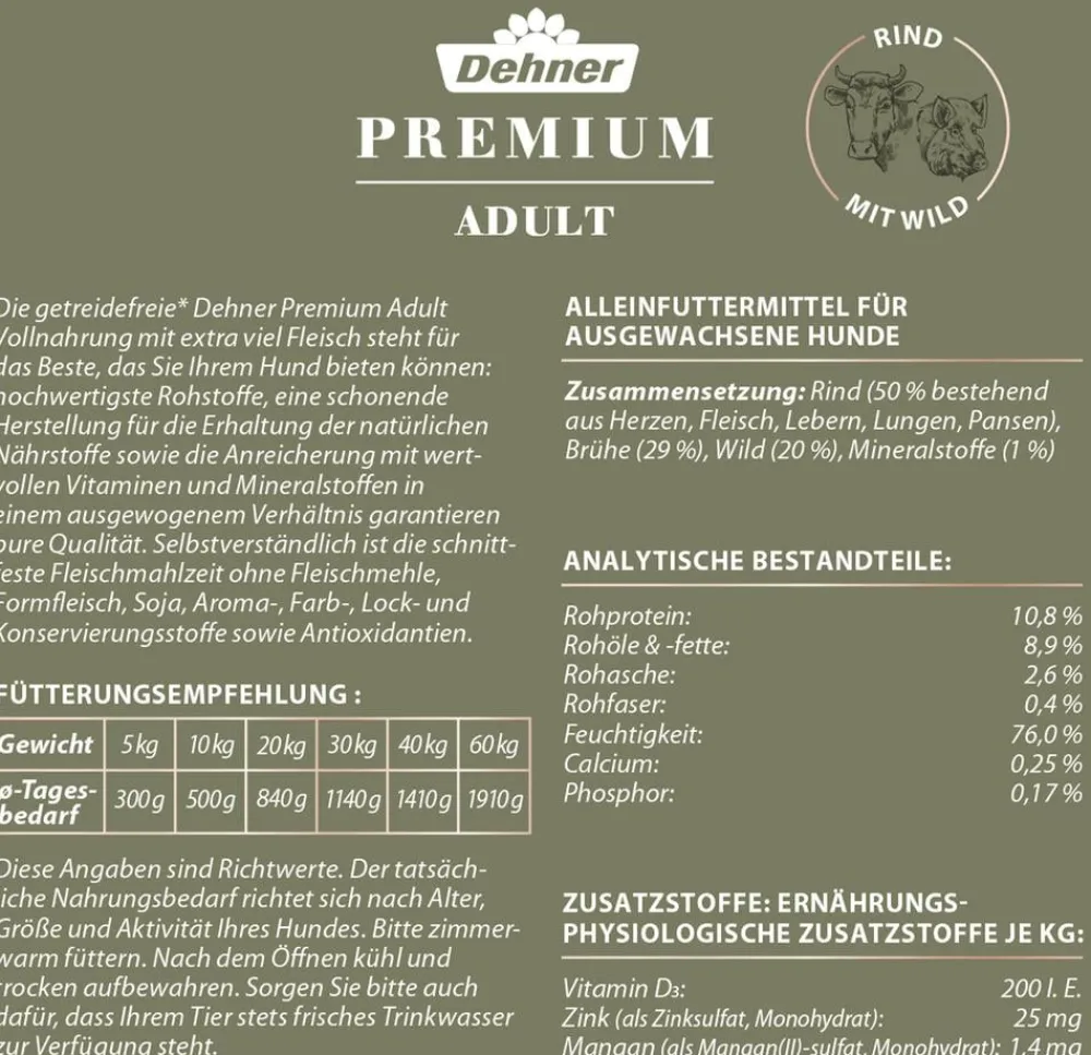 Dehner Premium Nassfutter für Hunde Adult New